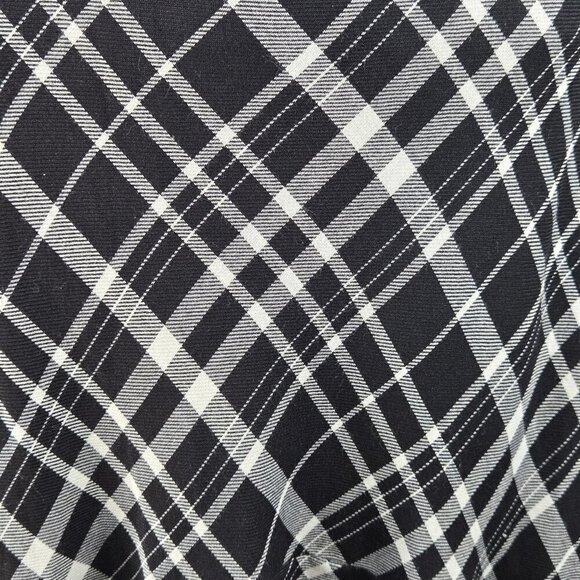 Lauren Ralph Lauren Size Medium Black White Plaid Skirt Ruffled Tiered Hemline - Picture 4 of 8